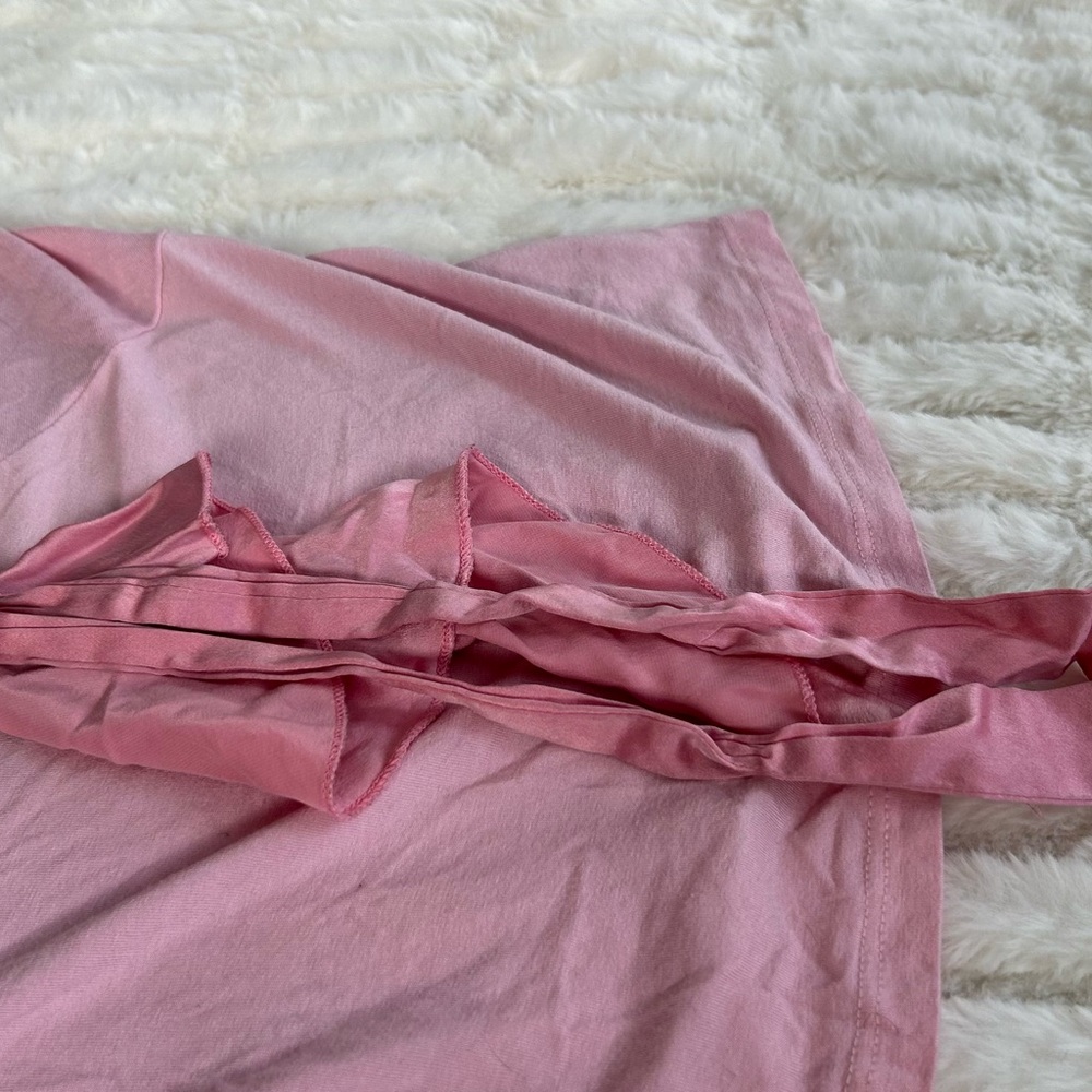 Y2K Bebe Rayon and Silk Babydoll Ruffle Top Made in USA Vintage - Picture 4 of 7